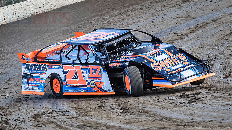 Jacob Bleess at the 2nd Annual USMTS Chubbs Performance Midweek Modified Madness at the Ogilvie Raceway in Ogilvie, Minn., on Wednesday, June 14, 2017.