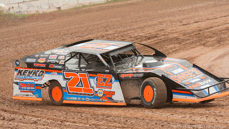 Jacob Bleess during Round #2 of the USMTS Badgerland Summer Shootout presented by Prestige Custom Cabinetry at the 141 Speedway in Francis Creek, Wis., on Wednesday, July 12, 2017.