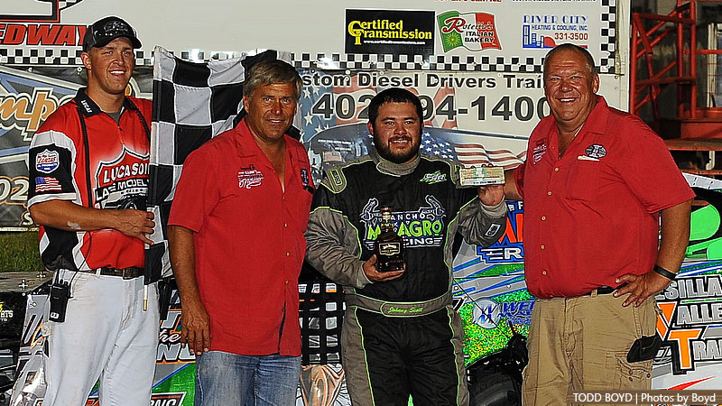 Johnny Scott won the Pole Dash  during the 7th Annual Silver Dollar Nationals at the I-80 Speedway in Greenwood, Neb., on Friday, July 21, 2017.