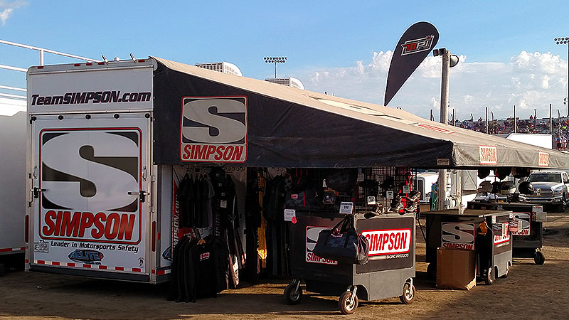Simpson Race Products servicing the drivers during the 7th Annual Silver Dollar Nationals at the I-80 Speedway in Greenwood, Neb., on Friday and Saturday, July 21-22, 2017.