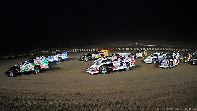 The start of the main event at the 7th Annual Silver Dollar Nationals at the I-80 Speedway in Greenwood, Neb., on Saturday, July 22, 2017.