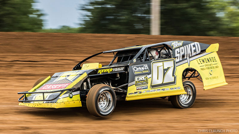 Cory Crapser debuted his No. 07 Mountain Dew Spiked Lemonade modified during the opening round of the USMTS Hunt for the Casey's Cup powered by S&S Fishing & Rental at the Springfield Raceway in Springfield, Mo., on Thursday, Aug. 3, 2017.
