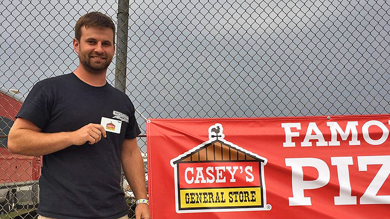Cade Dillard won a $50 gift card from Casey's General Stores during the opening round of the USMTS Hunt for the Casey's Cup powered by S&S Fishing & Rental at the Springfield Raceway in Springfield, Mo., on Thursday, Aug. 3, 2017.