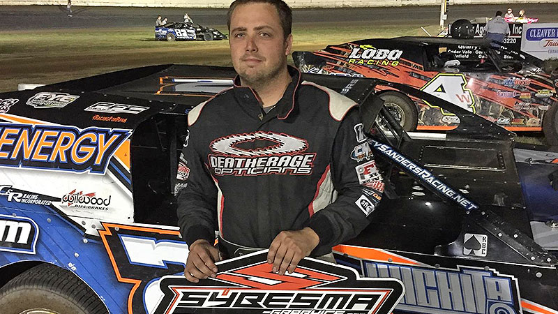 Rodney Sanders earned the Sybesma Graphics Pole Award during the USMTS Hunt for the Casey's Cup event at the Humboldt Speedway in Humboldt, Kan., on Friday, Aug. 4, 2017.