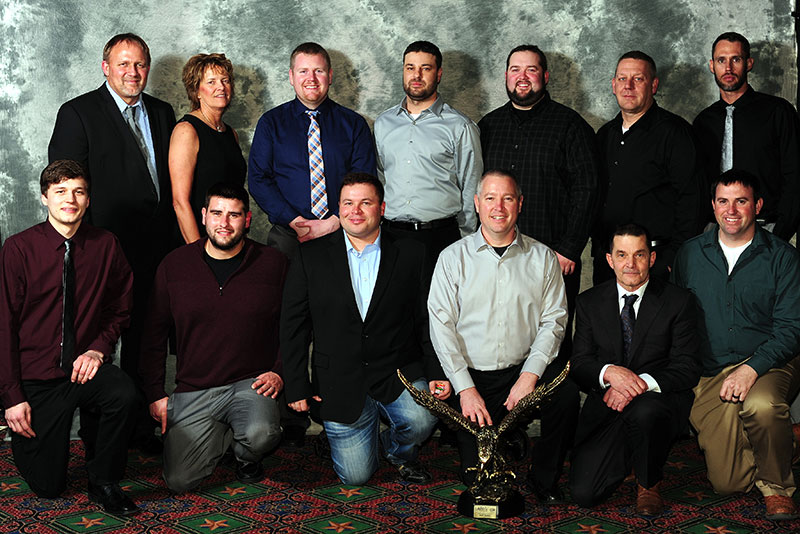 From left to right: Front Row - Jake Timm, Ryan Gustin, Stormy Scott, Jason Hughes, Chris Clark and Tyler Wolff; Back Row - Todd Staley, Janet Staley, Cory Crapser, Dereck Ramirez, Zack VanderBeek, Curt Myers and R.C. Whitwell.