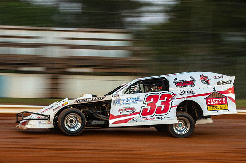 Zack VanderBeek during practice on Wednesday, April 10, at the Ark-La-Tex Speedway in Vivian, La., in preparation for the 7th Annual USMTS Cajun Clash on Thursday, Friday and Saturday, April 11-13.