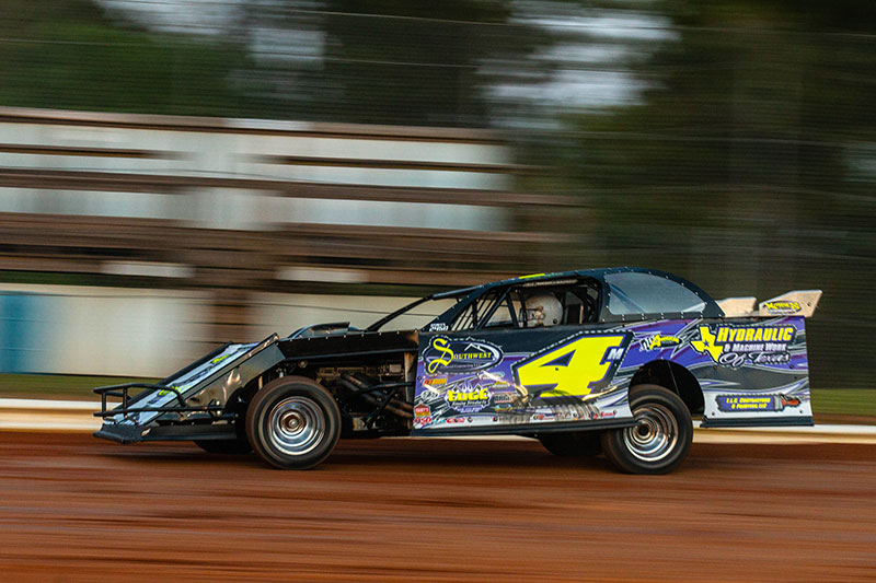Bobby Malchus during practice on Wednesday, April 10, at the Ark-La-Tex Speedway in Vivian, La., in preparation for the 7th Annual USMTS Cajun Clash on Thursday, Friday and Saturday, April 11-13.