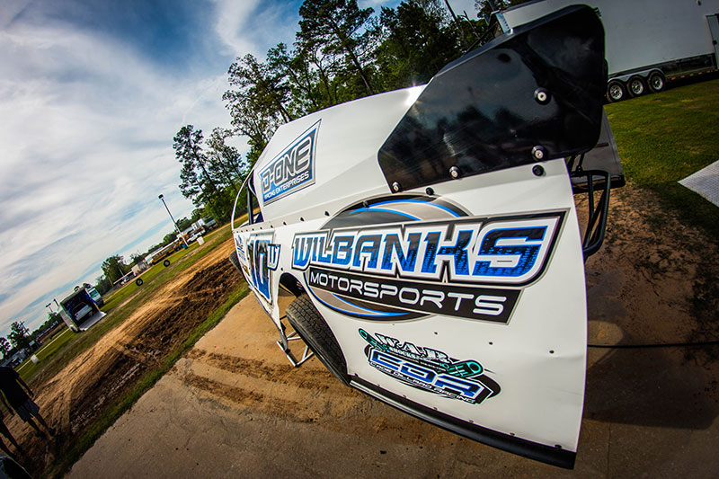 Hunter Wilbanks during practice on Wednesday, April 10, at the Ark-La-Tex Speedway in Vivian, La., in preparation for the 7th Annual USMTS Cajun Clash on Thursday, Friday and Saturday, April 11-13.