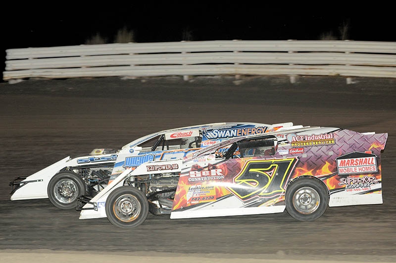 Kelly Shryock (51) and Rodney Sanders (20) � USMTS Casey�s Cup powered by Swan Energy during the 2nd Annual Sparkling City Nationals on Saturday, Feb. 8, 2014, at the South Texas Speedway in Corpus Christi, Texas. (Carey Akin Photo)
