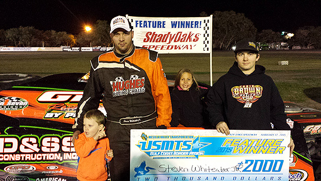 Whiteaker made in the shade, conquers USMTS opener at Shady Oaks Speedway