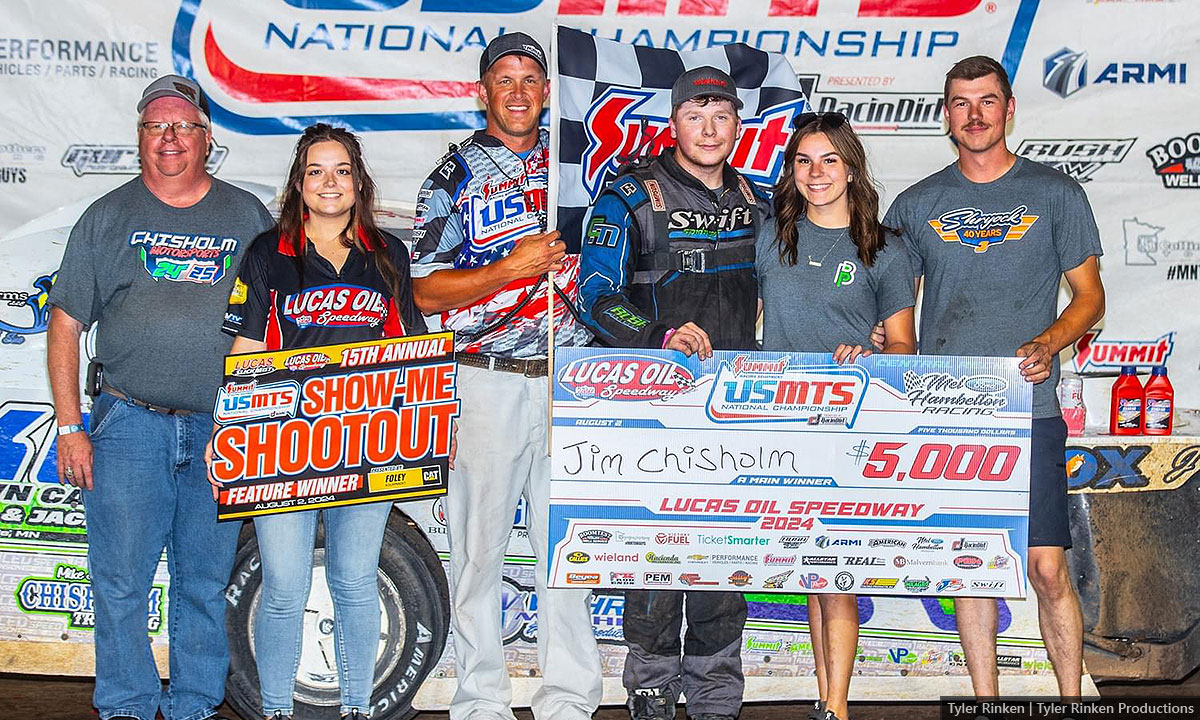 Chisholm outduels Phillips in a dandy as USMTS Slick Mist Show-Me Shootout opens at Lucas Oil Speedway