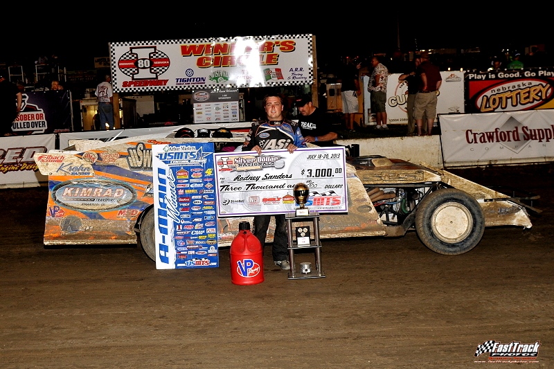 Rodney Sanders cashed $9,000 over two days during the 3rd Annual Silver Dollar Nationals at the I-80 Speedway in Greenwood, Neb.