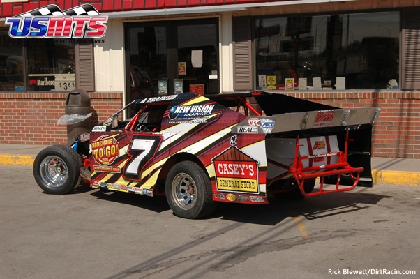 Al Hejna on display at the Casey's General Stores in York, Neb., prior to opening night at Junction Motor Speedway. 
