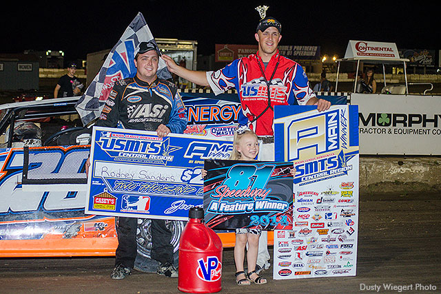 Sanders overcomes late caution, nips VanderBeek in 81 Speedway instant classic