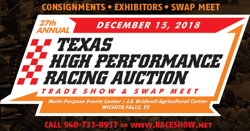 Texas High Performance Racing Auction, Trade Show & Swap Meet set for December 15 in Wichita Falls